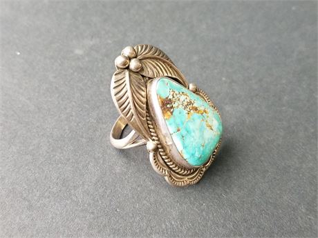 Lot 49. Sterling Silver Native American Turquoise Ring