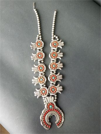 Lot 44. Native American Squash Blossom Necklace