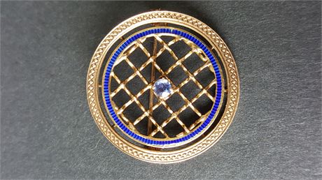 Lot 317. Antique Ladies Gold and Sapphire Dress Pin