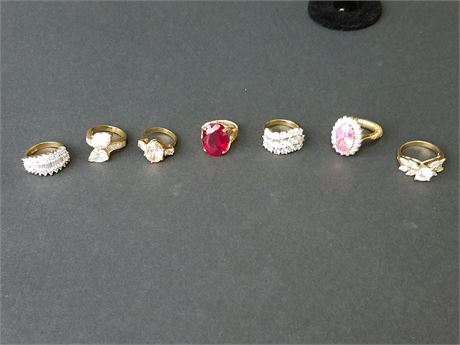 Lot 56. Group of 7 Costume Jewelry Rings