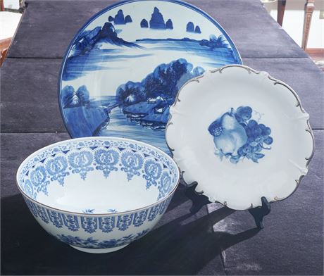 Lot 336. Trio of Blue and White Porcelain