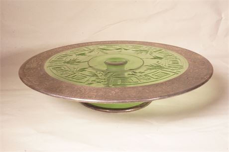 Lot 173.  Depression Glass Cake Plate