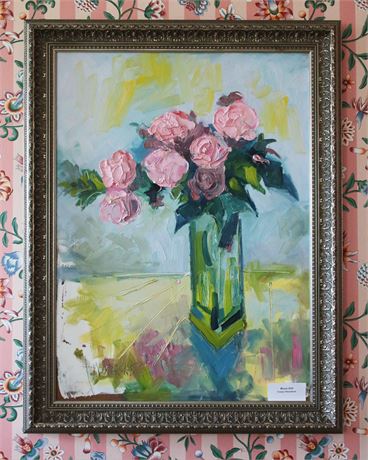 Lot 263. Tommy Moorehead Acrylic on Board of Roses