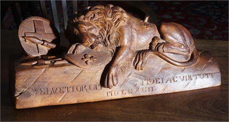 Lot 211. Carved Wood Lion of Lucerne