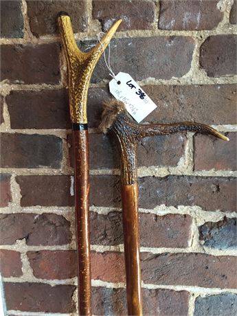 Lot 396.  Antler Walking Sticks