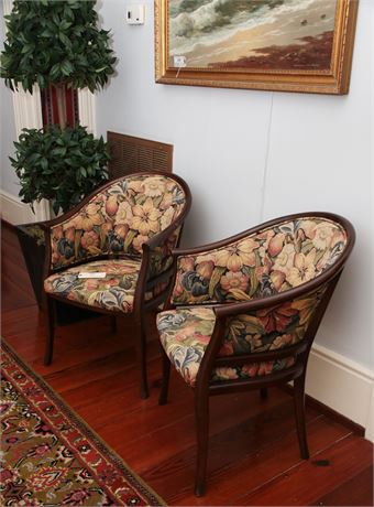 Lot 241. Pair of Chairs and Faux Greenery