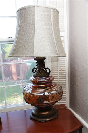 Lot 103. Glass and Bronze Table Lamp