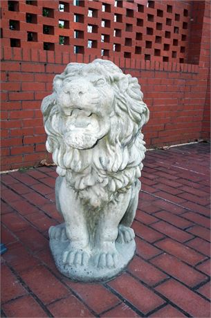 Lot 420. Pair of Concrete Lions