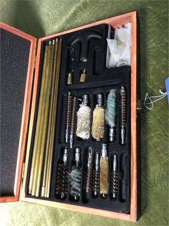 Lot 30. Gun Cleaning Kit with Wooden Box