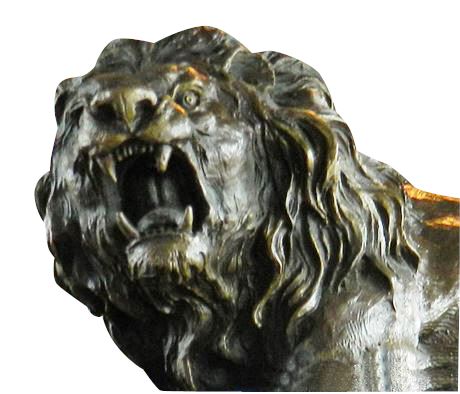 Lot 2: Bronze Lion on Marble Base