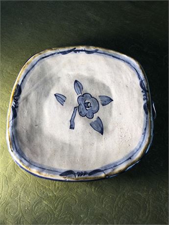 Lot 34. Hand Painted Blue and White Glazed Plate