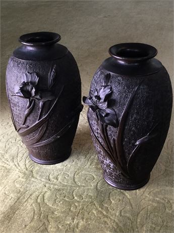 Lot 59: Two Japanese Bronze Vases