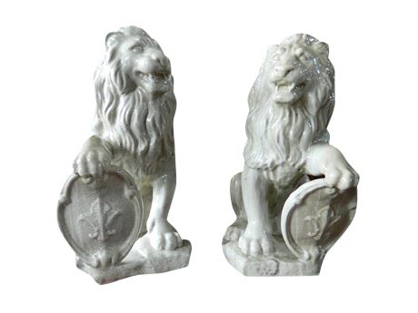 Lot 1: Pair of Ceramic Lions