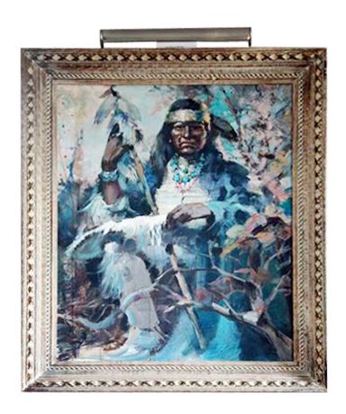 Lot 88. Oil on Panel Painting of Native American Man