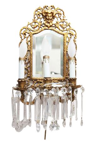 Lot 78. Gilt Bronze and Crystal Wall Sconce