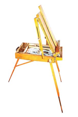 Lot 32. Portable Easel with Storage and Supplies