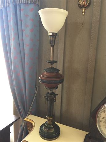 Lot 106. Bronze and Wood Table Lamp