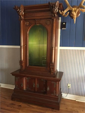 Lot 374. Antique Hand Carved 1887 German Gun Cabinet