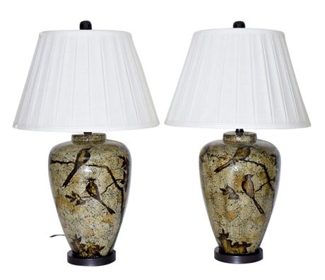 Pair Decorator Porcelain Lamps