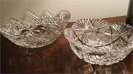 Two Cut Glass Bowls