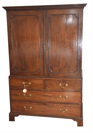 George III Mahogany Linen Press