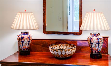 Pair Imari Lamps