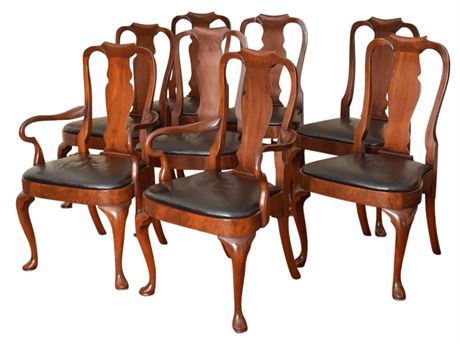 Set of 8 Queen Anne Style Dining Chairs