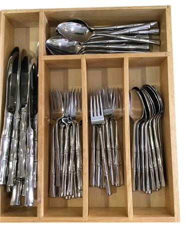 Set of Stainless Steel Flatware in the "Bamboo" Pattern