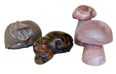 Four Carved Stone Objects