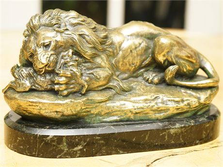19th Century Grand Tour Brass Lion