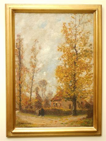 Maillaud, F. (French, early 20th c.) Autumn Village Scene