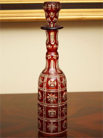 Bohemian Ruby Glass Decanter