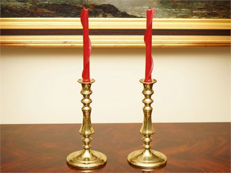 Pair of Antique Brass Candlesticks