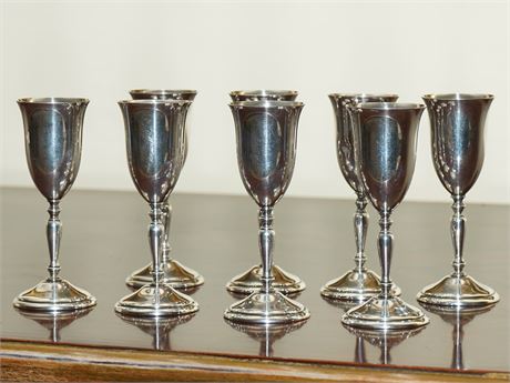 Set of eight Sterling Silver Cordials