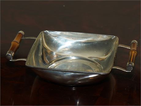 CORRECTION STERLING DISH WITH BAMBOO HANDLES