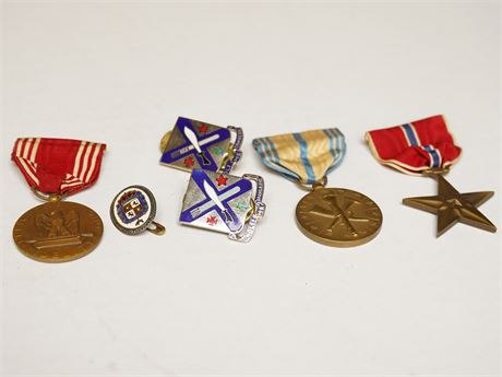 Five Wartime Medals and a Silver Button