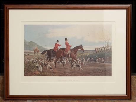 English Hunting Print, "Returning to Kennel"