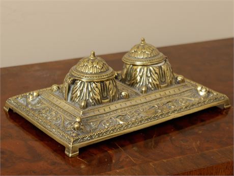 Victorian Brass Ink Stand