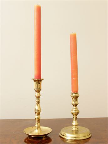 Two Small Brass Candlesticks