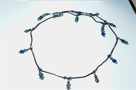 Talitha-Contemporary Style Costume Bead and Leather Necklace