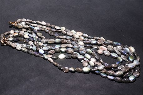 Multi Strand Oval Bead Necklace