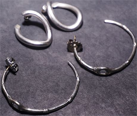 Two Pair of Hoop Earrings