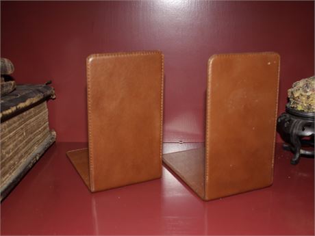 Pair of Leather Bookends
