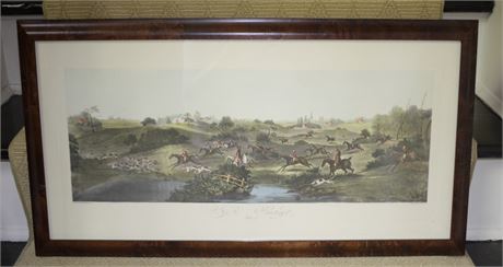 English Hunting Print, "Fox Hunting, Plate 2"