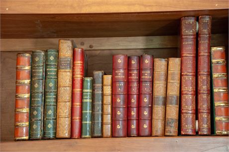 Miscellaneous Lot Antique Leather Bound Books