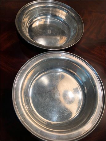 Pair Sterling Silver Dishes