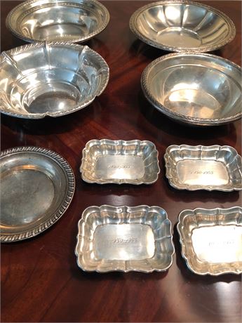 Miscellaneous Lot Sterling Silver Trays/Dishes