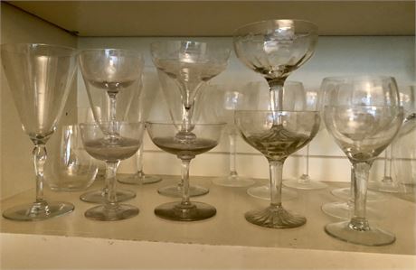 Assorted Champagne and Wine Glasses