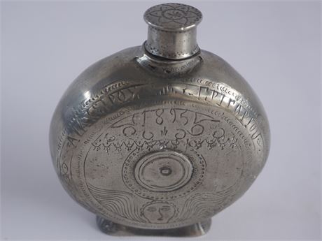 Reproduction Pewter Flask