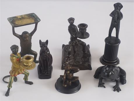 Miscellaneous Lot of Bronze and Paginated Metal Objects